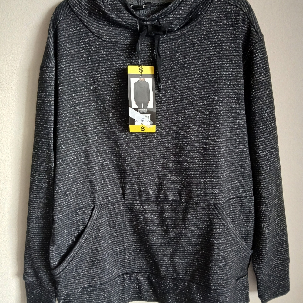 NWT Champion Women's Small Black Fleck Long‎ Sleeve High Neck Hoodie - Picture 13 of 13